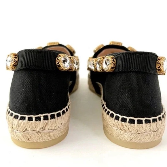 Gucci Pepita Crystal-embellished Espadrilles Black - Picture 4 of 5